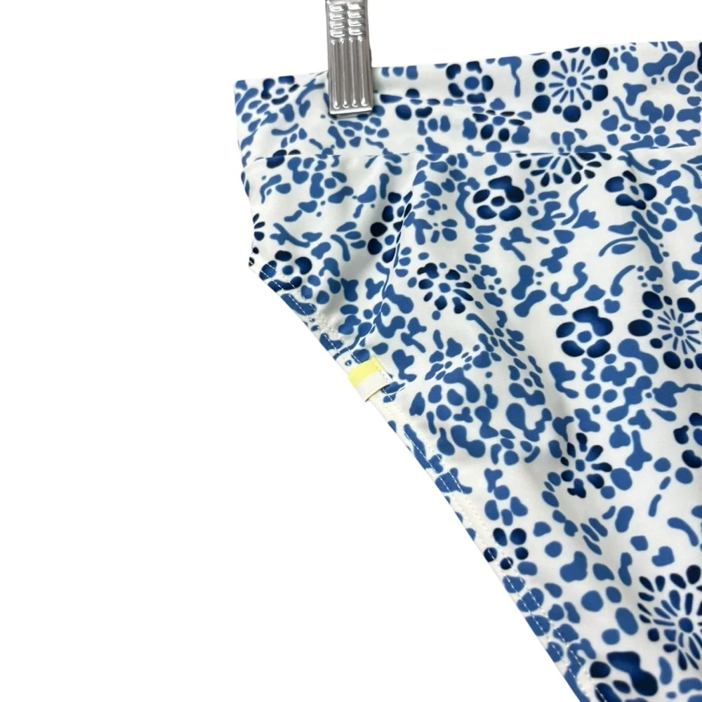 Summersalt Floral White Blue High Waisted Swim‎ Bottoms Size 8